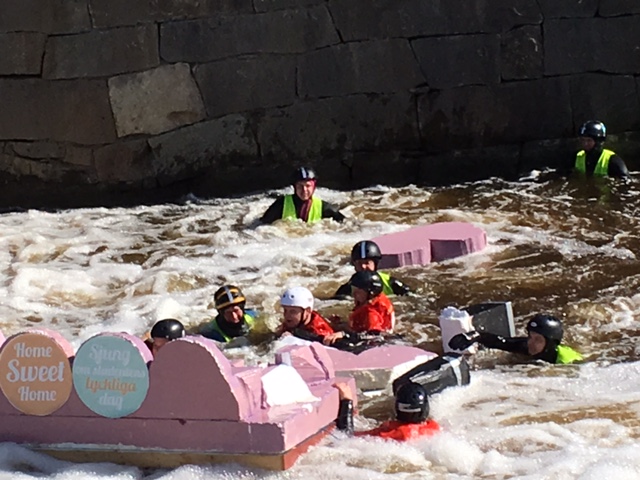 River rafts on the Fyris River.